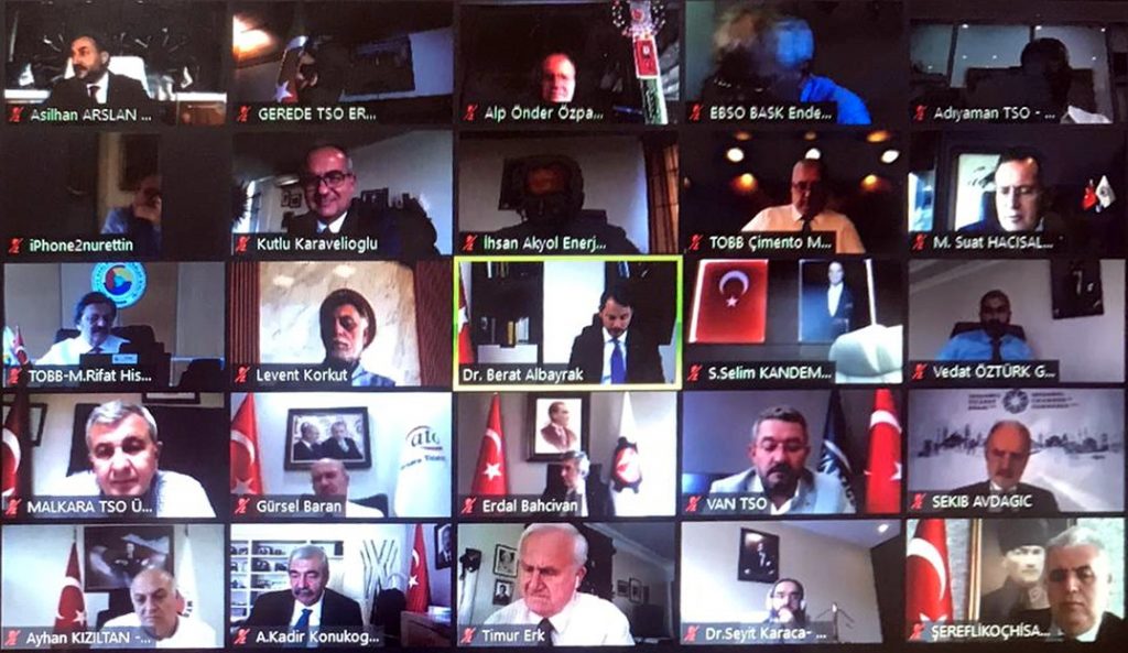 TOBB SAİK Başkanı Sayın Levent Korkut, Hazine ve Maliye Bakanı Sayın Berat Albayrak ile video konferans görüşme gerçekleştirmiştir.